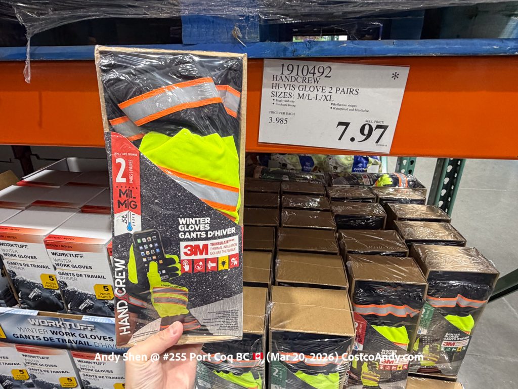 HANDCREW HI-VIS GLOVE 2 PAIRS SIZES: M/L-L/XL