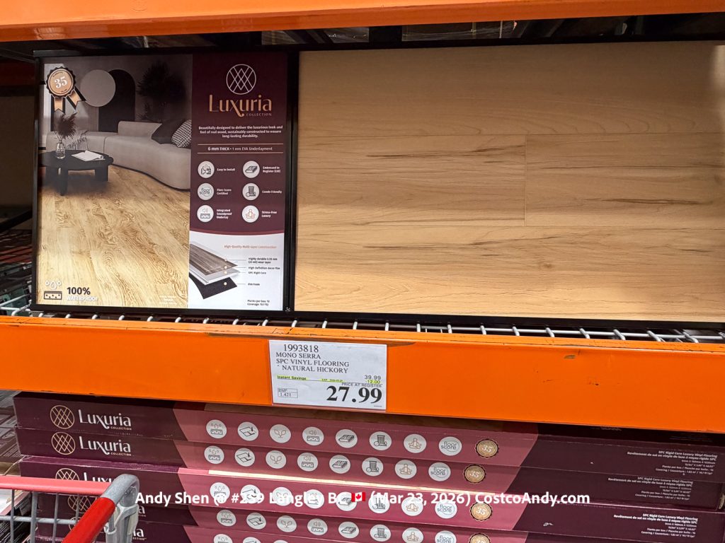 MONO SERRA SPC VINYL FLOORING NATURAL HICKORY