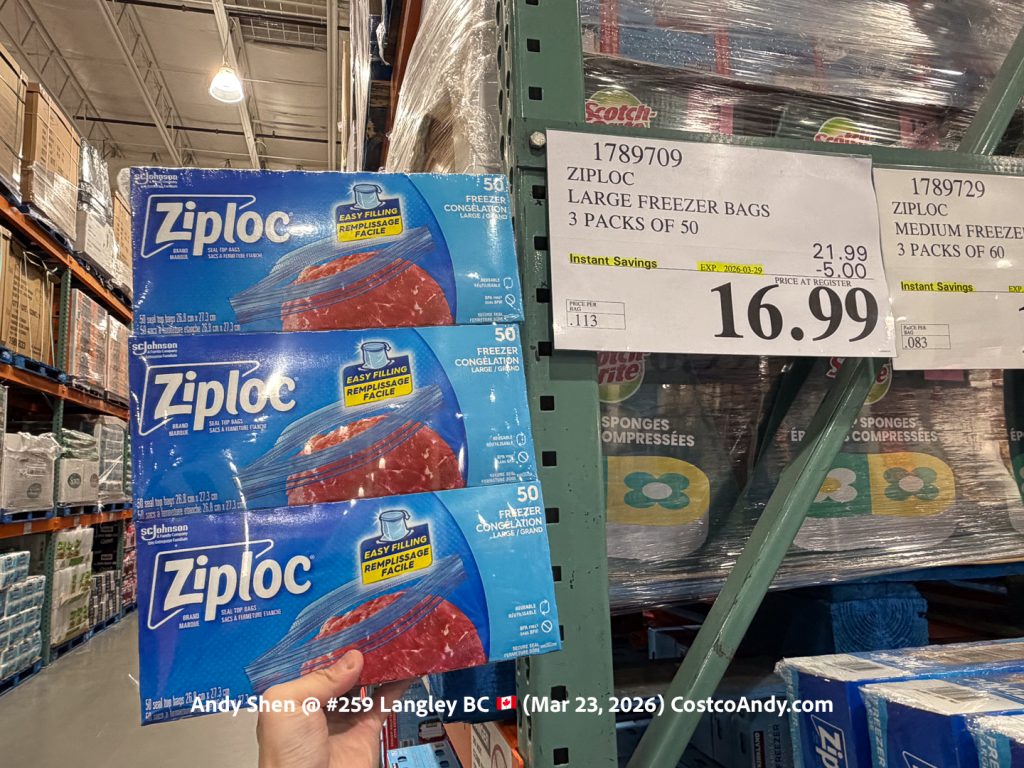 ZIPLOC LARGE FREEZER BAGS 3 PACKS OF 50