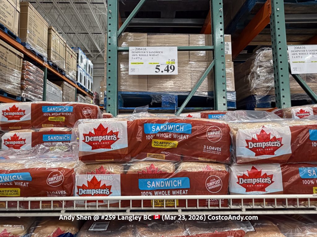 DEMPSTER’S SANDWICH 100% WHOLE WHEAT 3 X 675 G