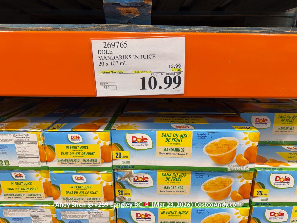 DOLE MANDARINS IN JUICE 20 x 107 mL