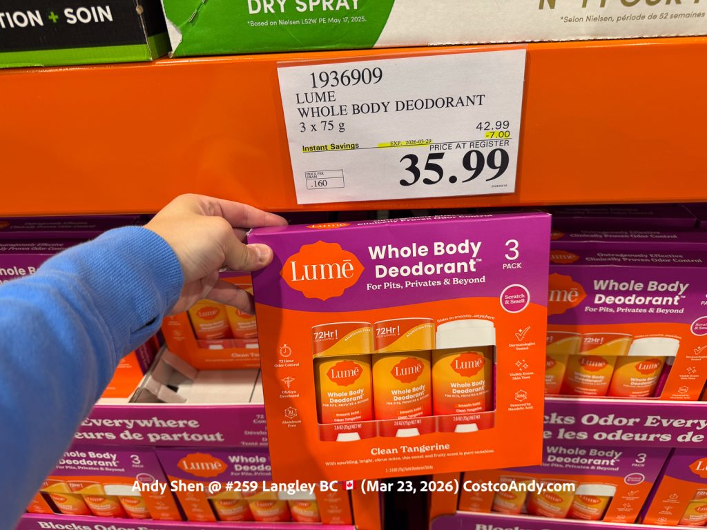 LUME WHOLE BODY DEODORANT 3 X 75G