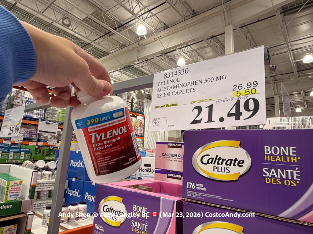 TYLENOL ACETAMINOPHEN 500MG ES 390 CAPLETS