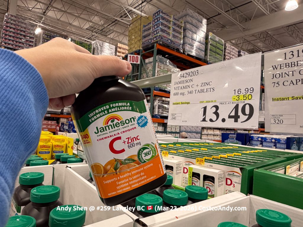 JAMIESON VITAMIN C + ZINC 600 MG, 340 TABLETS