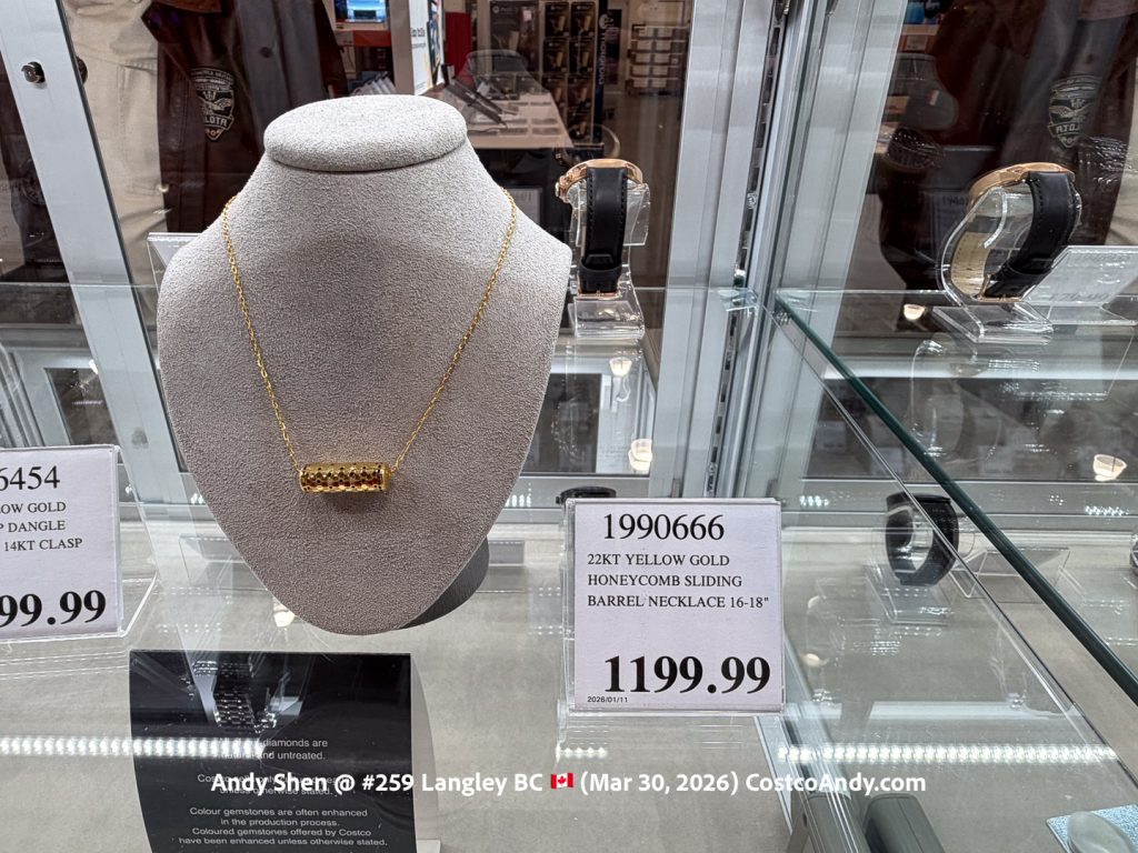 22KT YELLOW GOLD HONEYCOMB SLIDING BARREL NECKLACE 16-18”