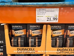 DURACELL POWER BOOST AA OPTIMUM PACK OF 30