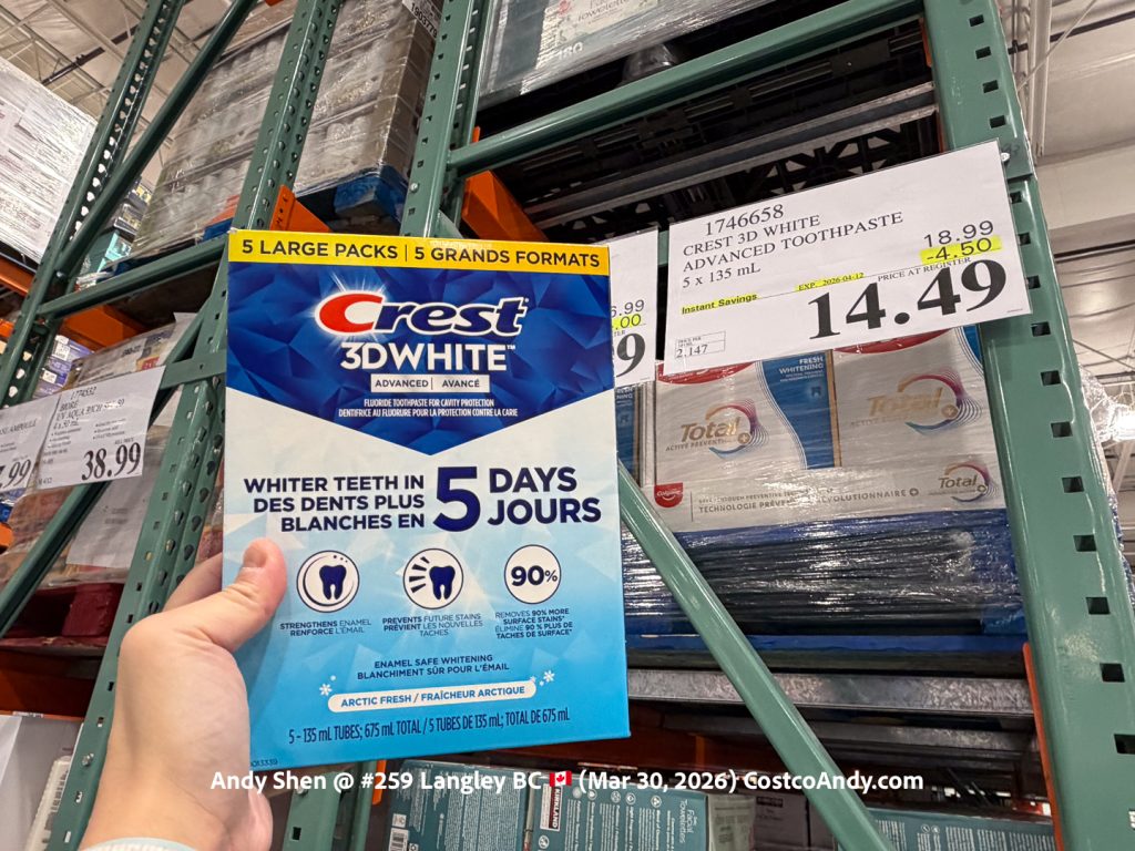 CREST 3D WHITE ADVANCED TOOTHPASTE 5 X 135ML