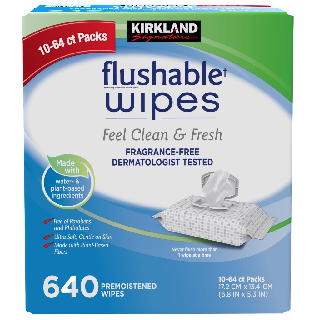 KIRKLAND SIGNATURE MOIST FLUSHABLE WIPES 640CT