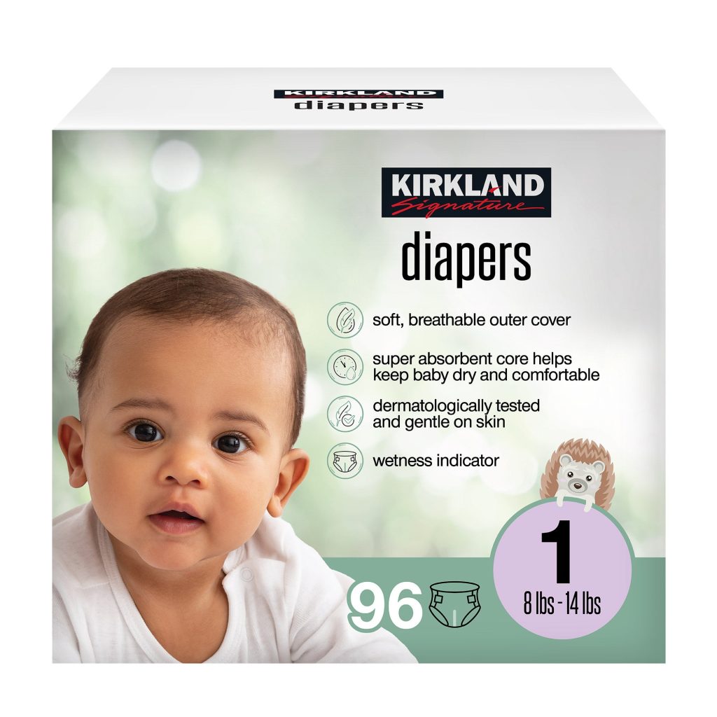KIRKLAND SIGNATURE DIAPERS SIZE 1, 96CT
