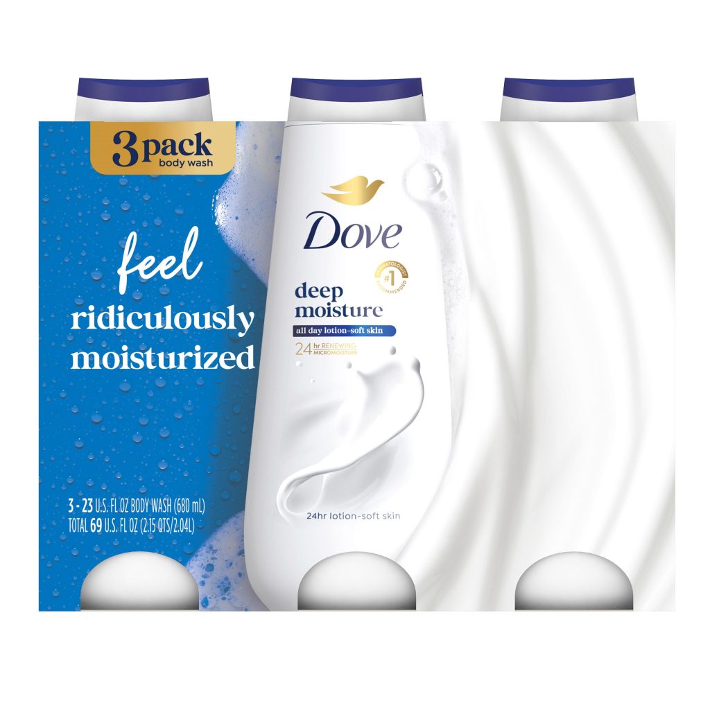 DOVE DEEP MOISTURE BODY WASH 3PK, 23OZ