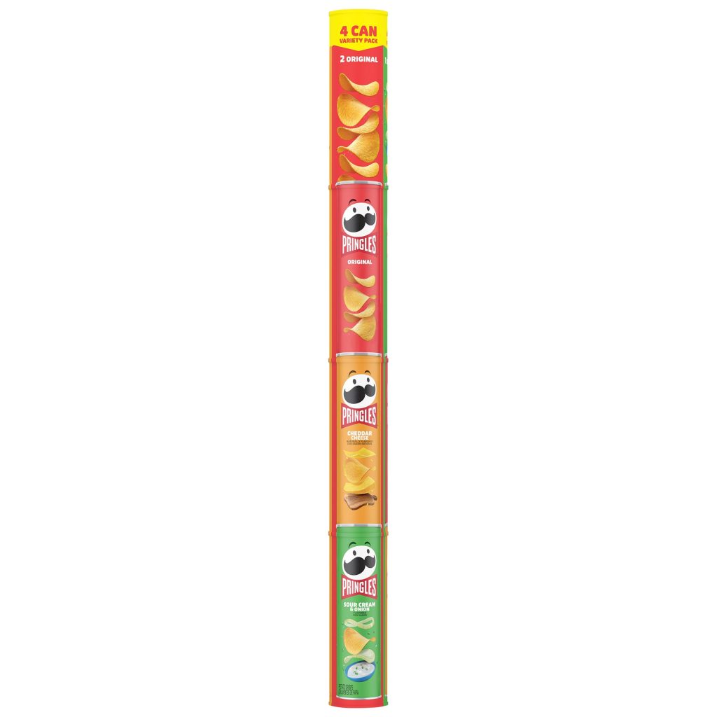 PRINGLES XXL TUBE ORIGINAL, CHEDDAR & SOUR CREAM 4CT TUBE