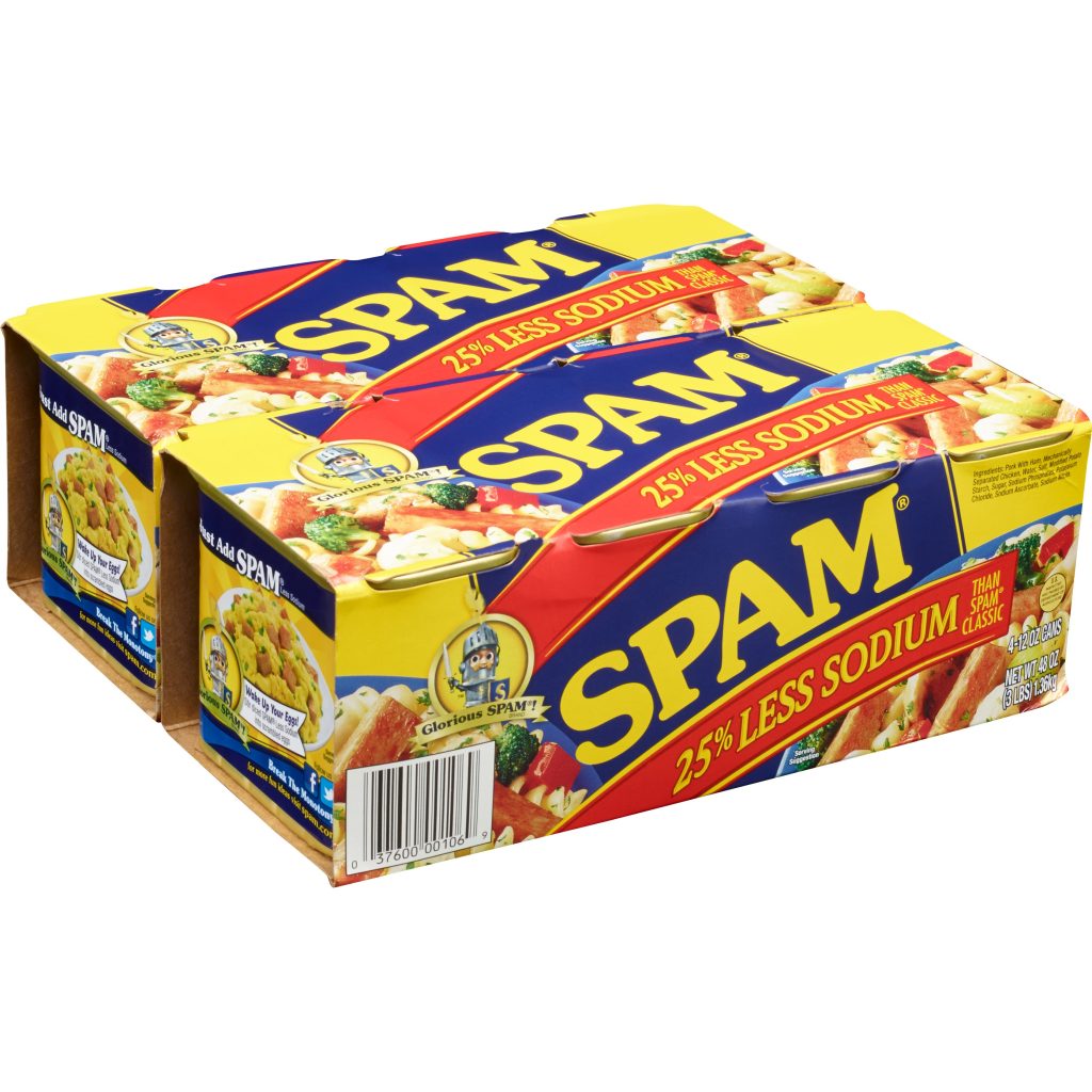 SPAM 25% LESS SODIUM 8/12 OZ